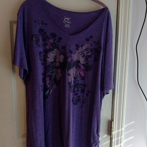Purple butterfly tee